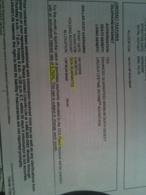 Annuity Contract Front Page